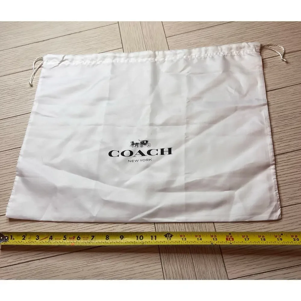 Coach drawstring dust bag, travel bag. Measures 19”x14”. Handbag storage.‎